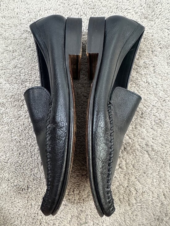 Giorgio Armani Mens Loafers Black Leather Sz 42 Slip On Italy Driving
